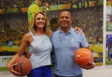 Hortência é recepcionada por Neymar Pai no Instituto Projeto Neymar Jr.